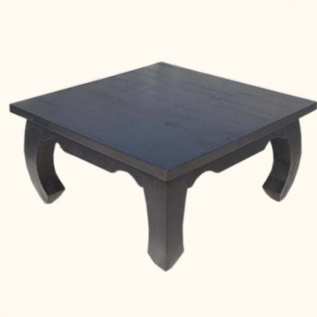 Midnight Black Indian Japan Rosewood Square Coffee Table