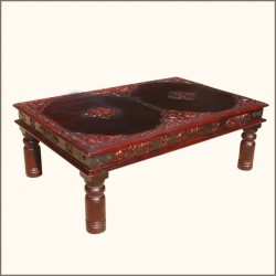 Heritage Style Antique Brass Work Cocktail Coffee Table