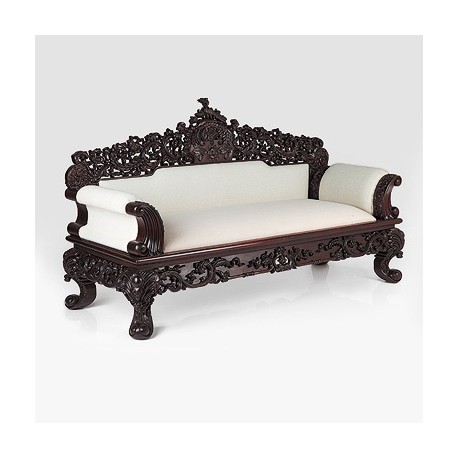 EXQUISITELY CARVED ANGLO-INDIAN SOFA