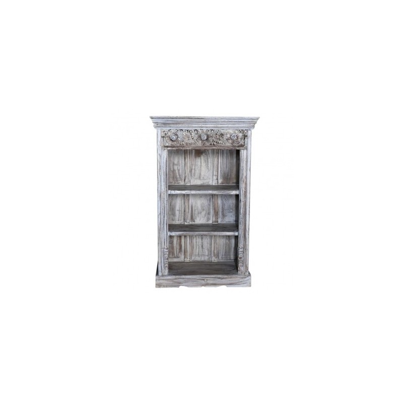 Hand Carved Solid Wood Bookcase Whitewash Home Decorz