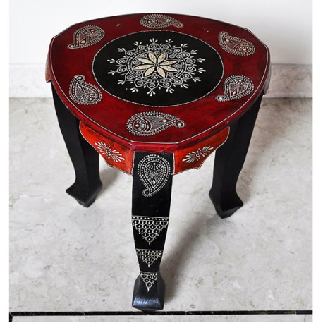 Rajasthani Handmade Decorative Wooden Stool & End Table